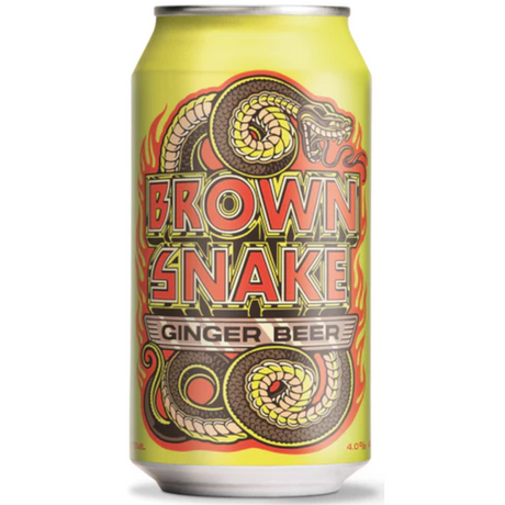 Brown Snake Ginger Beer Cans 16x375ml product image.