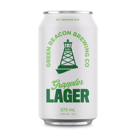Green Beacon Brewing Co Grappler Lager Cans 16x375ml product image.