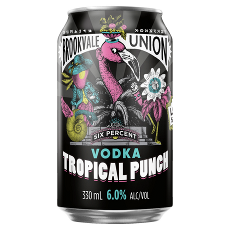 Brookvale Union Vodka Tropical Punch 6% Cans 24x330ml product image.