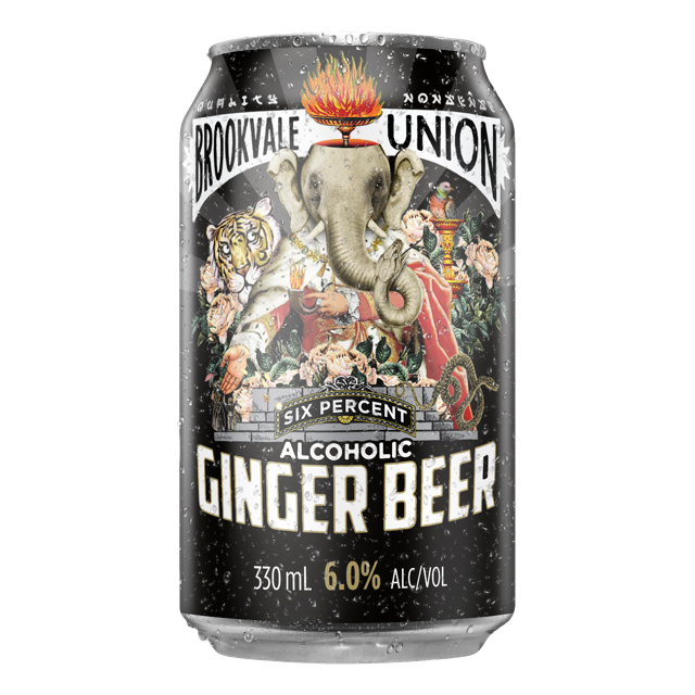 Brookvale Union Ginger Beer 6% Cans 24x330ml product image.