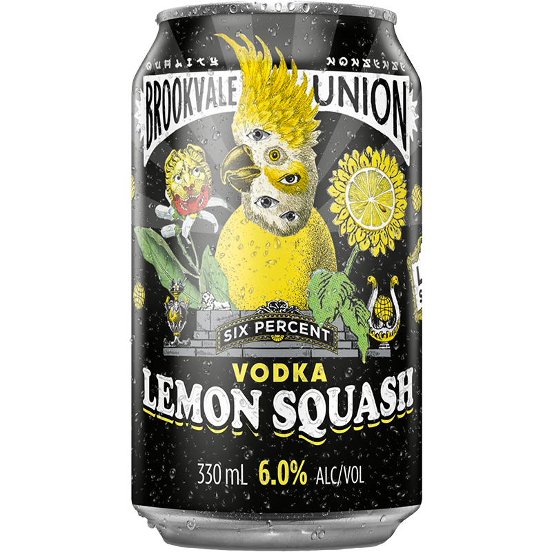 Brookvale Union Vodka Lemon Squash Cans 24x330ml product image.