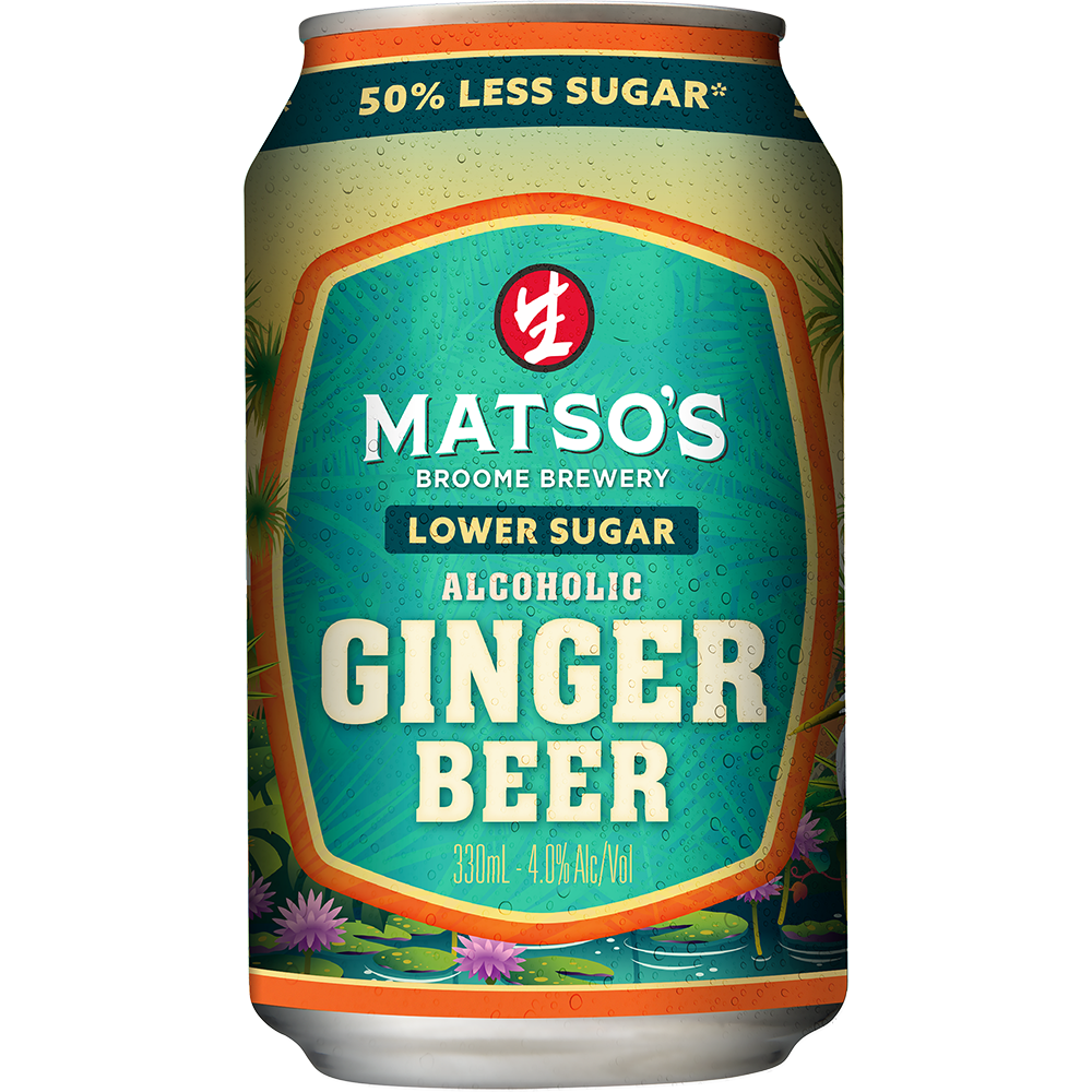 Matso's Broome Brewery Ginger Beer Cans 24x330ml product image.