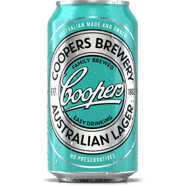 Coopers Australian Lager Cans 24x375ml product image.