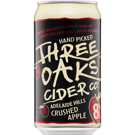 Three Oaks Crushed Apple Cider Cans 10x375ml product image.