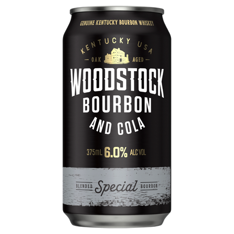 Woodstock Bourbon &Cola 6% Cans 30x375ml product image.