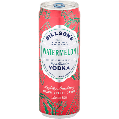 Billson's Watermelon Vodka Mix Cans 24x355ml product image.
