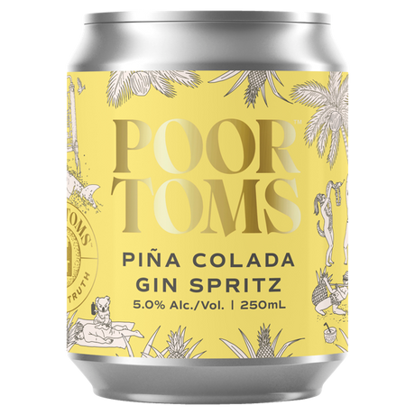 Poor Toms Pina Colada Gin Spritz Cans 24x250ml product image.