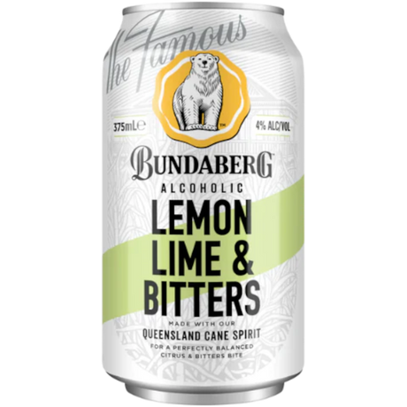 Bundaberg Lemon Lime Bitters Cans 24x375ml product image.