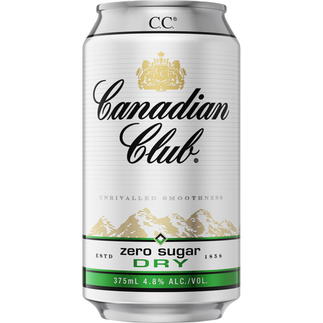 Canadian Club Candian Club & Zero Sugar Dry Cans 10x375ml product image.