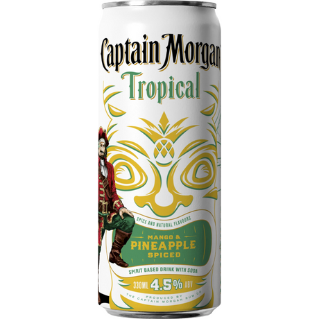 Captain Morgan Captain Morgan Tropical Mango & Pineapple Spiced Cans 24x330ml product image.