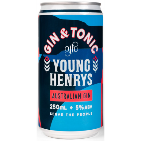Young Henrys Gin & Tonic Cans 24x250ml product image.
