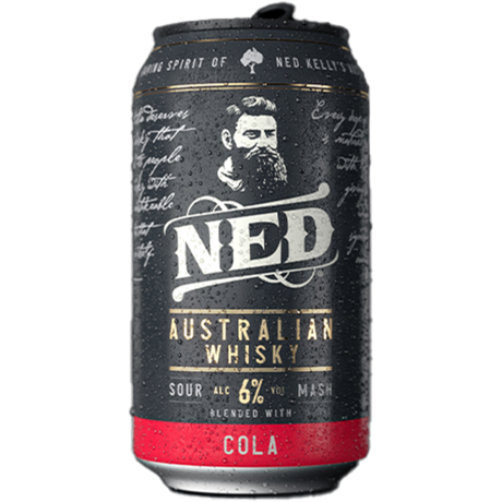 Ned Australian Whisky & Cola 6% Cans 24x375ml product image.