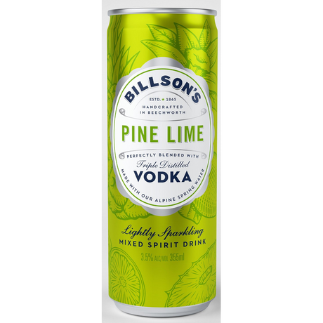 Billson's Pine Lime Vodka Mix Cans 24x355ml product image.