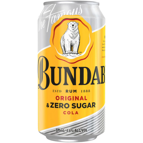 Bundaberg Original & Zero Sugar Cola Cans 10x375ml product image.