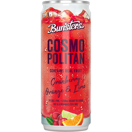 Bunsters Cosmopolitan Cans 16x250ml product image.