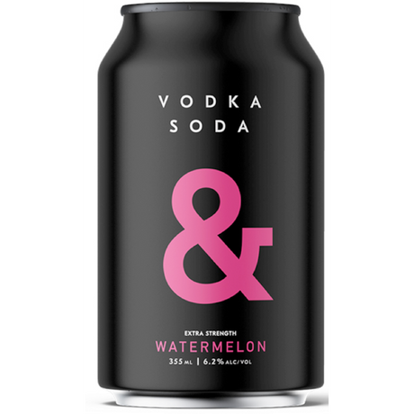 Ampersand Vodka Soda Watermelon Cans 16x355ml product image.