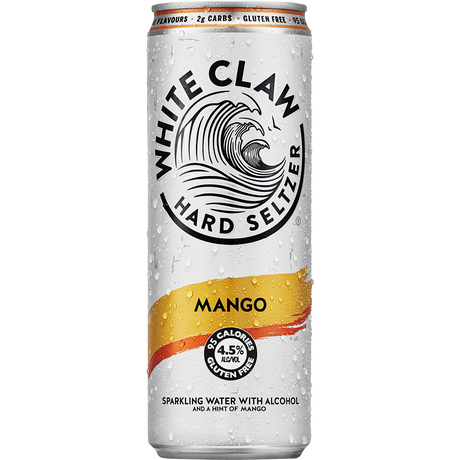 White Claw Hard Seltzer Mango Cans 24x330ml product image.