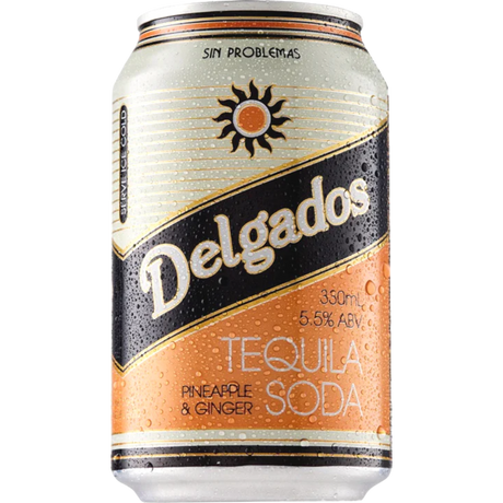 Delgados Pineapple & Ginger Tequila Soda Cans 24x330ml product image.