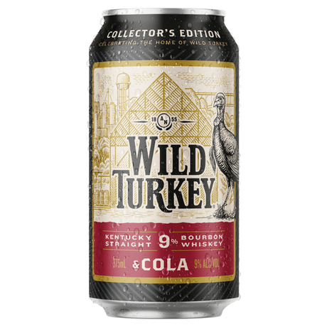Wild Turkey Bourbon & Cola 9% Cans 24x375ml product image.