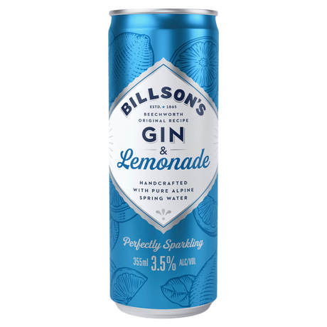 Billson's Gin & Lemonade Cans 24x355ml product image.