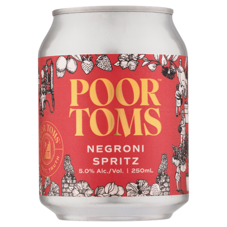 Poor Toms Negroni Spritz Cans 24x250ml product image.