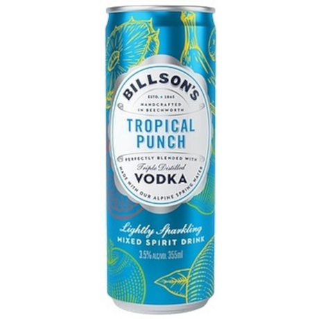 Billson's Tropical Punch Vodka Mix Cans 24x355ml product image.