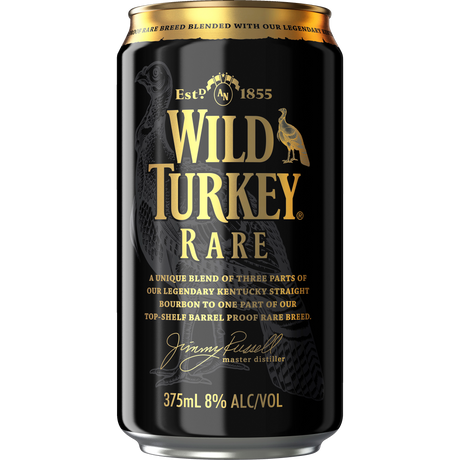 Wild Turkey Rare Barrel Blend & Cola Cans 24x375ml product image.
