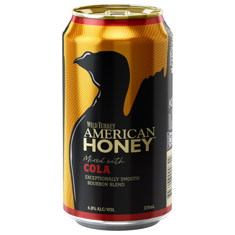 Wild Turkey American Honey & Cola Cans 24x375ml product image.