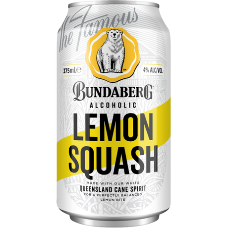 Bundaberg Lemon Squash Cans 24x375ml product image.