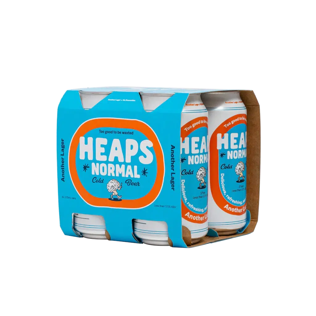 Heaps Normal Another Lager Non-Alcoholic Beer Can 4x375ml