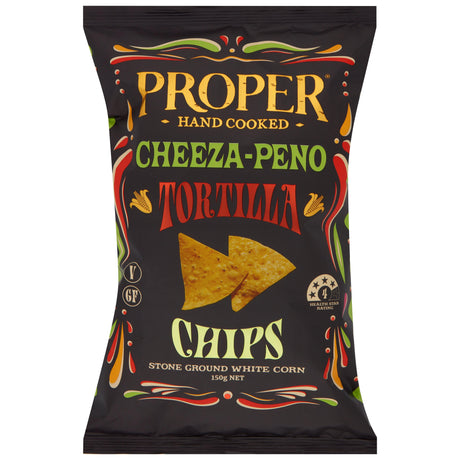 Product image of Proper Crisps Tortilla Chips Cheeza-Peno 150g