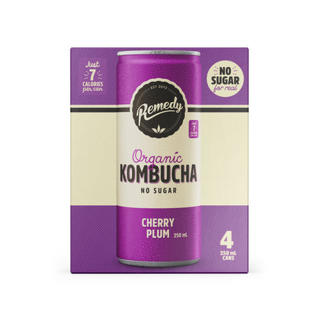 Product image of Remedy Kombucha Multipack Cherry Plum Can 4x250ml