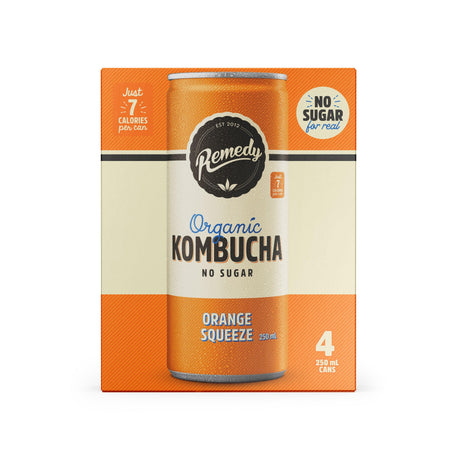 Product image of Remedy Kombucha Multipack Orange Squeeze Can 4x250ml