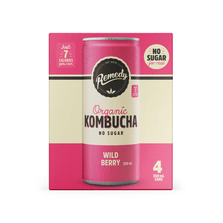 Product image of Remedy Kombucha Multipack Wild Berry Can 4x250ml