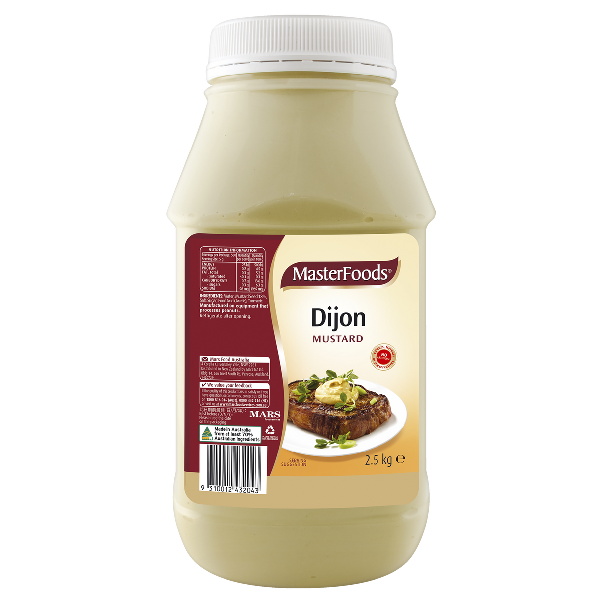 MasterFoods Dijon Mustard 2.5kg