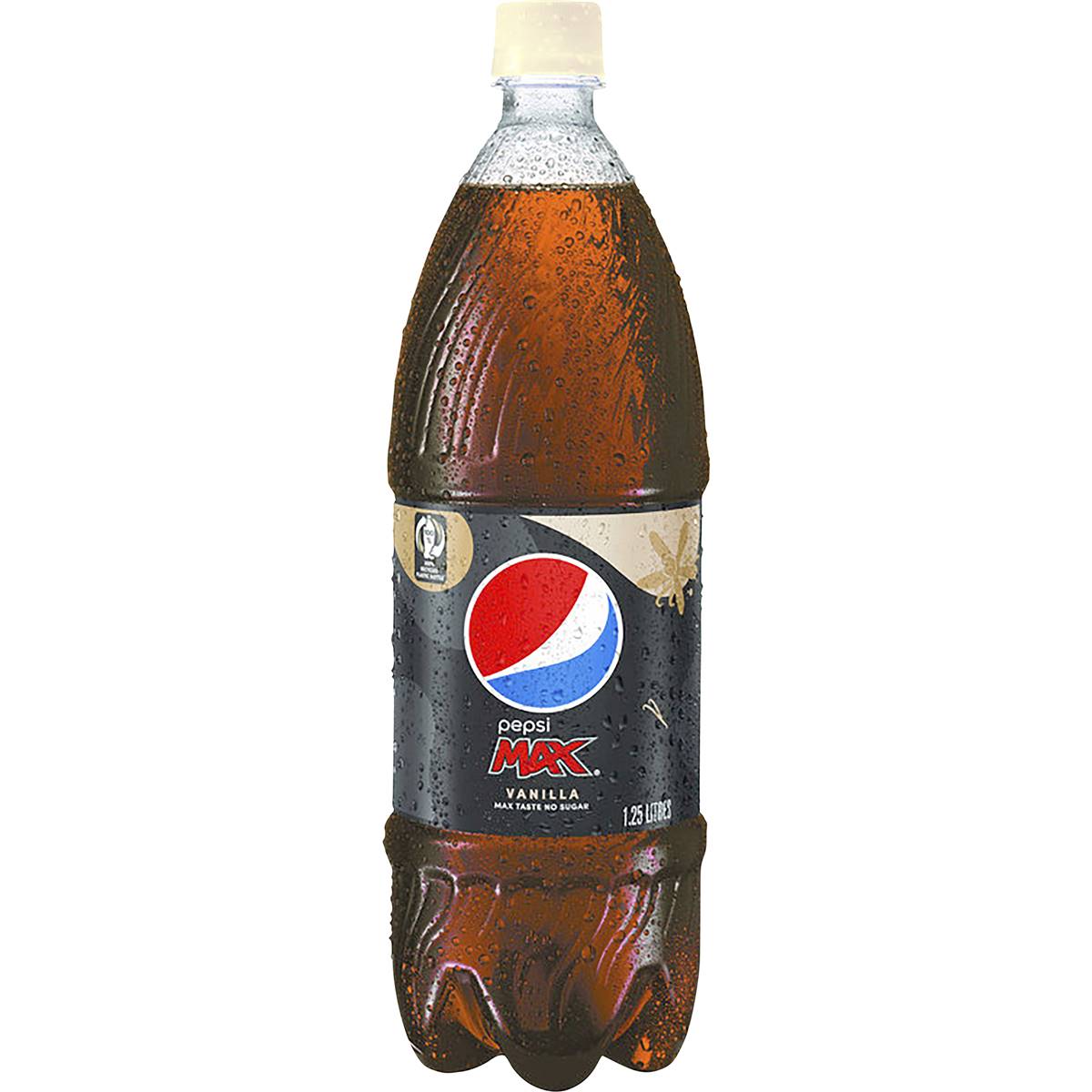 Pepsi Max No Sugar Cola Vanilla Soft Drink Bottle 1.25l