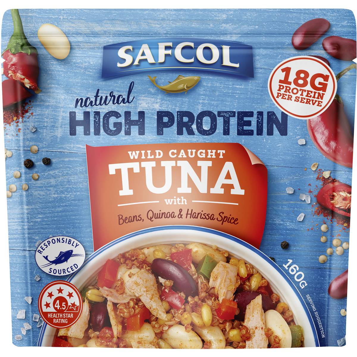 Safcol Tuna Pouch Red Beans & Quinoa 160g