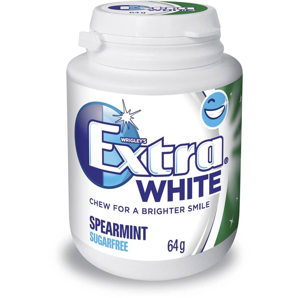 Extra White Spearmint Sugar Free Chewing Gum Bottle 64g