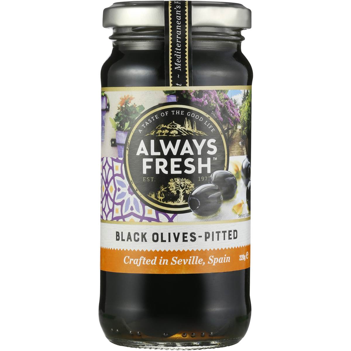 Always Fresh Pitted Black Olives 220g