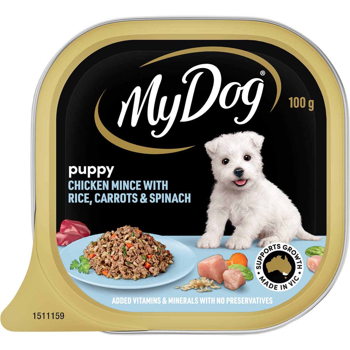My Dog Puppy Chicken Mince With Rice Carrot & Spinach Dog Food Tray 100g