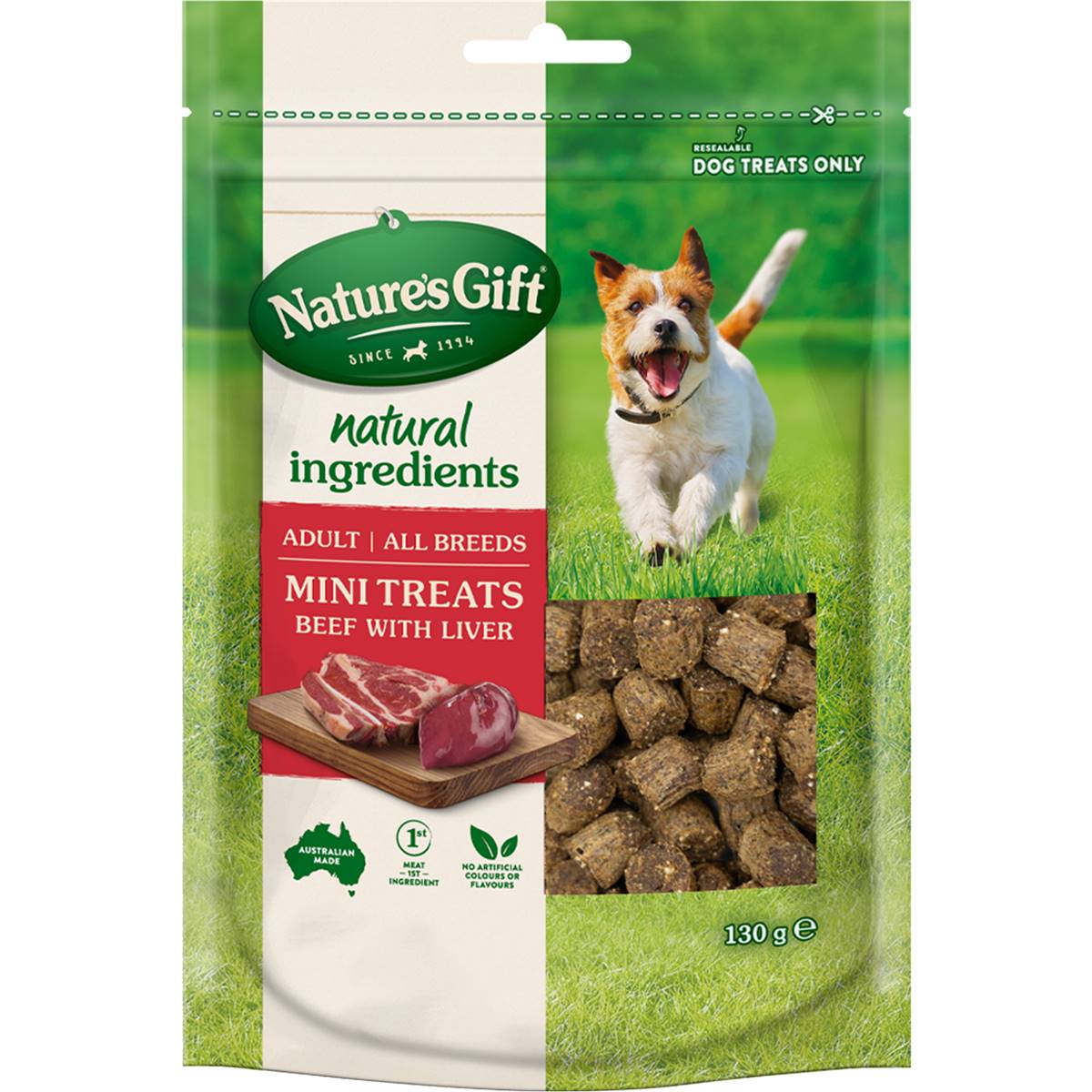 Nature's Gift Dog Treats Mini Treats Beef Liver 130g