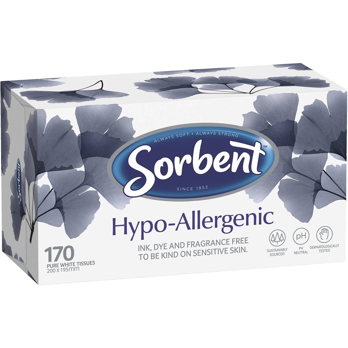 Sorbent Hypo-allergenic Pure White Tissues 170 Pack