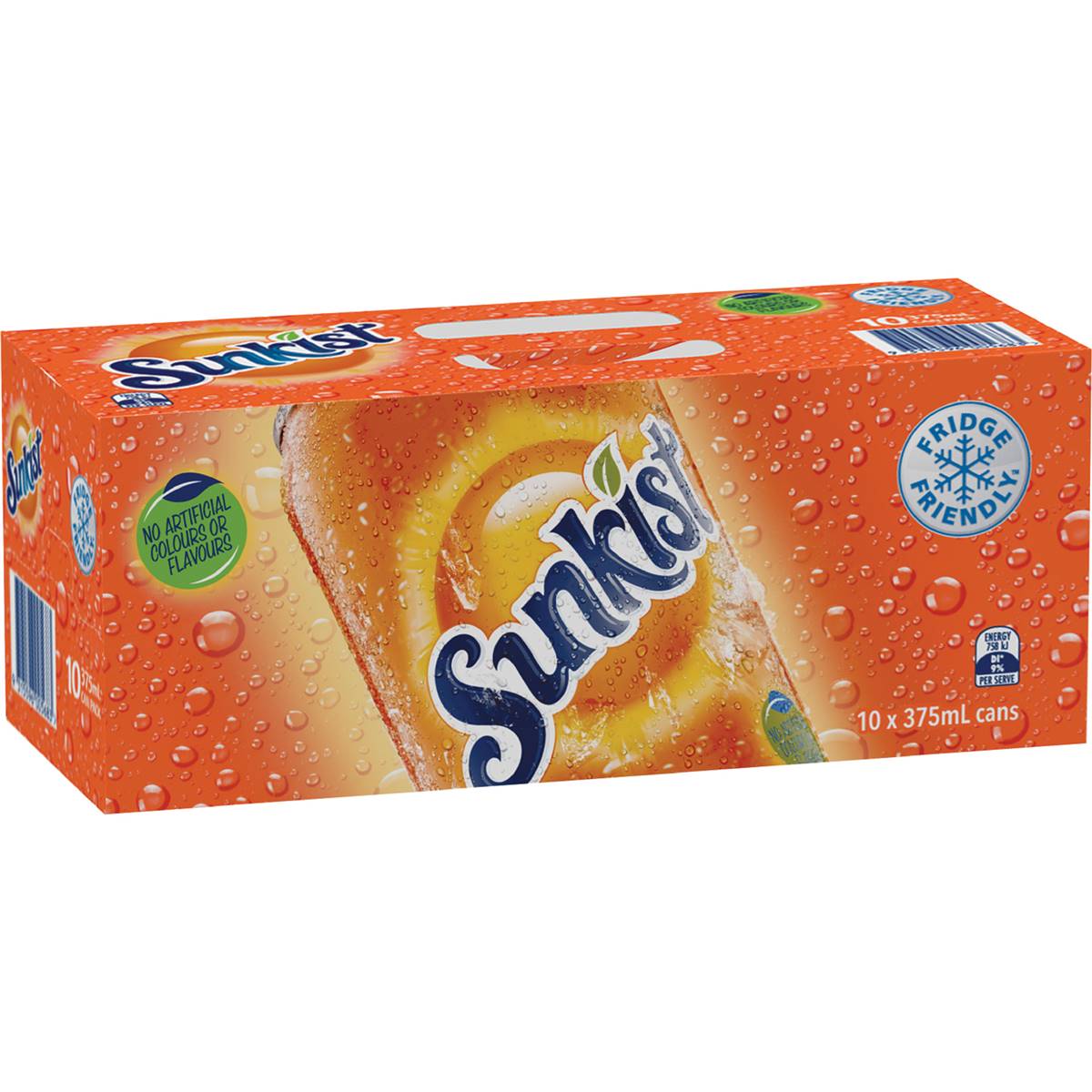 Sunkist Orange Soft Drink Cans 10x375ml