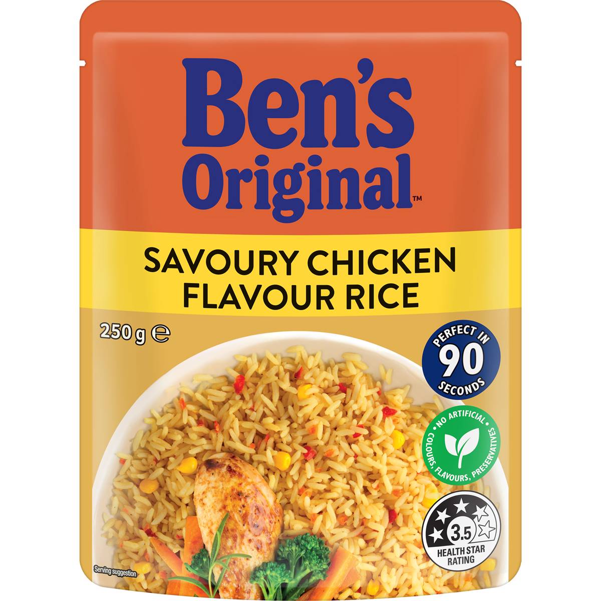 Ben's Original Savoury Chicken Flavour Microwave Rice Pouch 250g