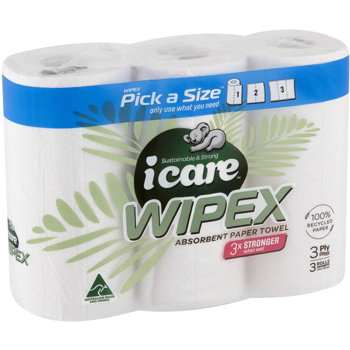 Icare Wipex Absorbent Recycled Paper Towel 3 Pack