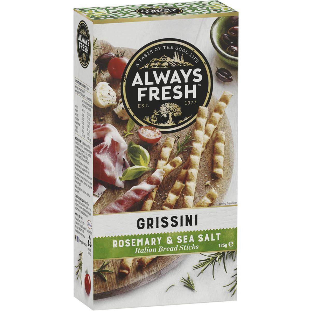 Always Fresh Rosemary & Sea Salt Grissini 125g