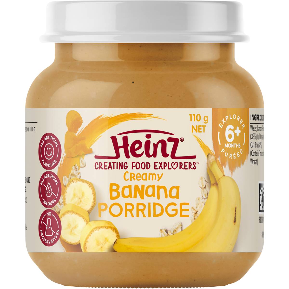Heinz Creamy Banana Porridge Baby Food Jar 6+ Months 110g