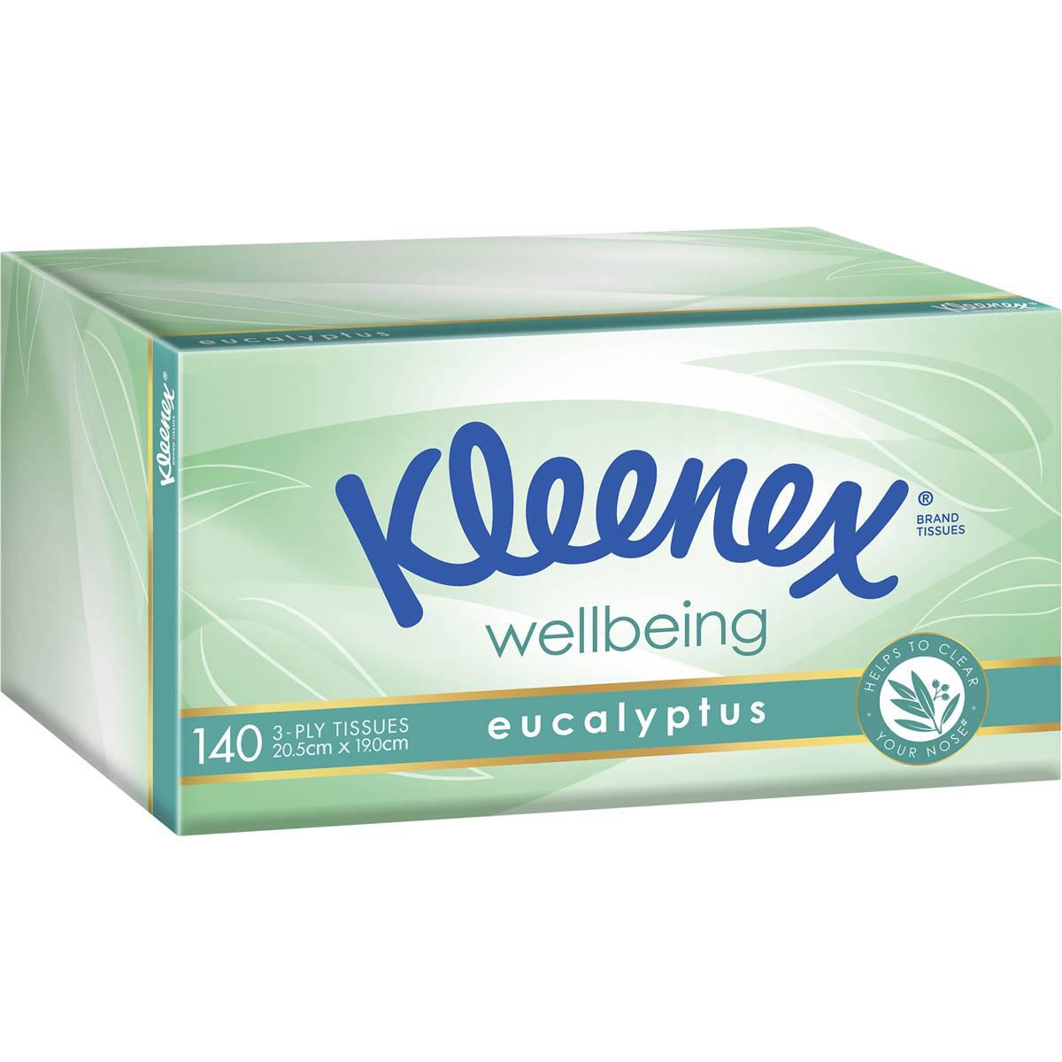 Kleenex Eucalyptus 3 Ply Facial Tissues 140 Pack