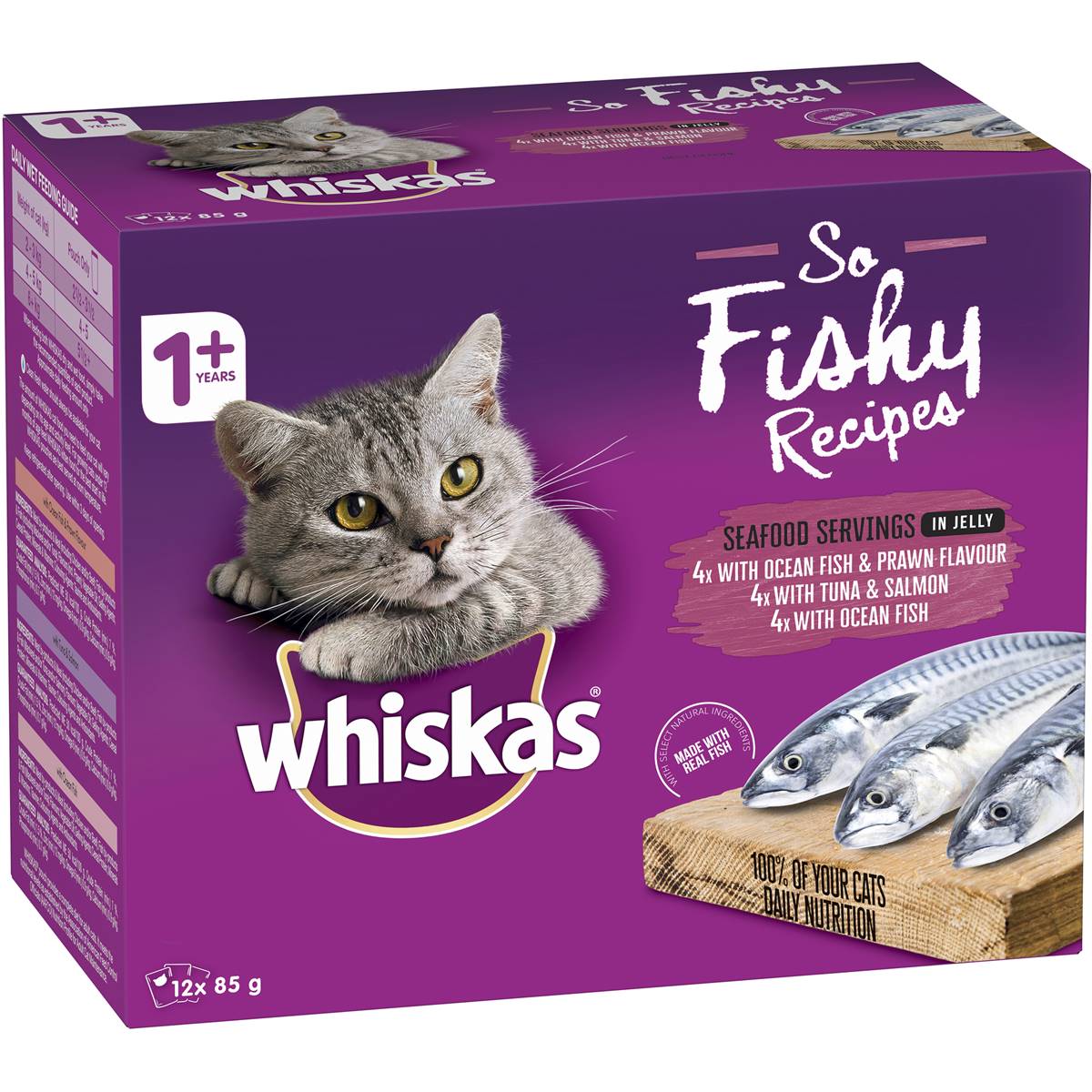 Whiskas Oh So Fishy 1+ Years Wet Cat Food Seafood 12x85g