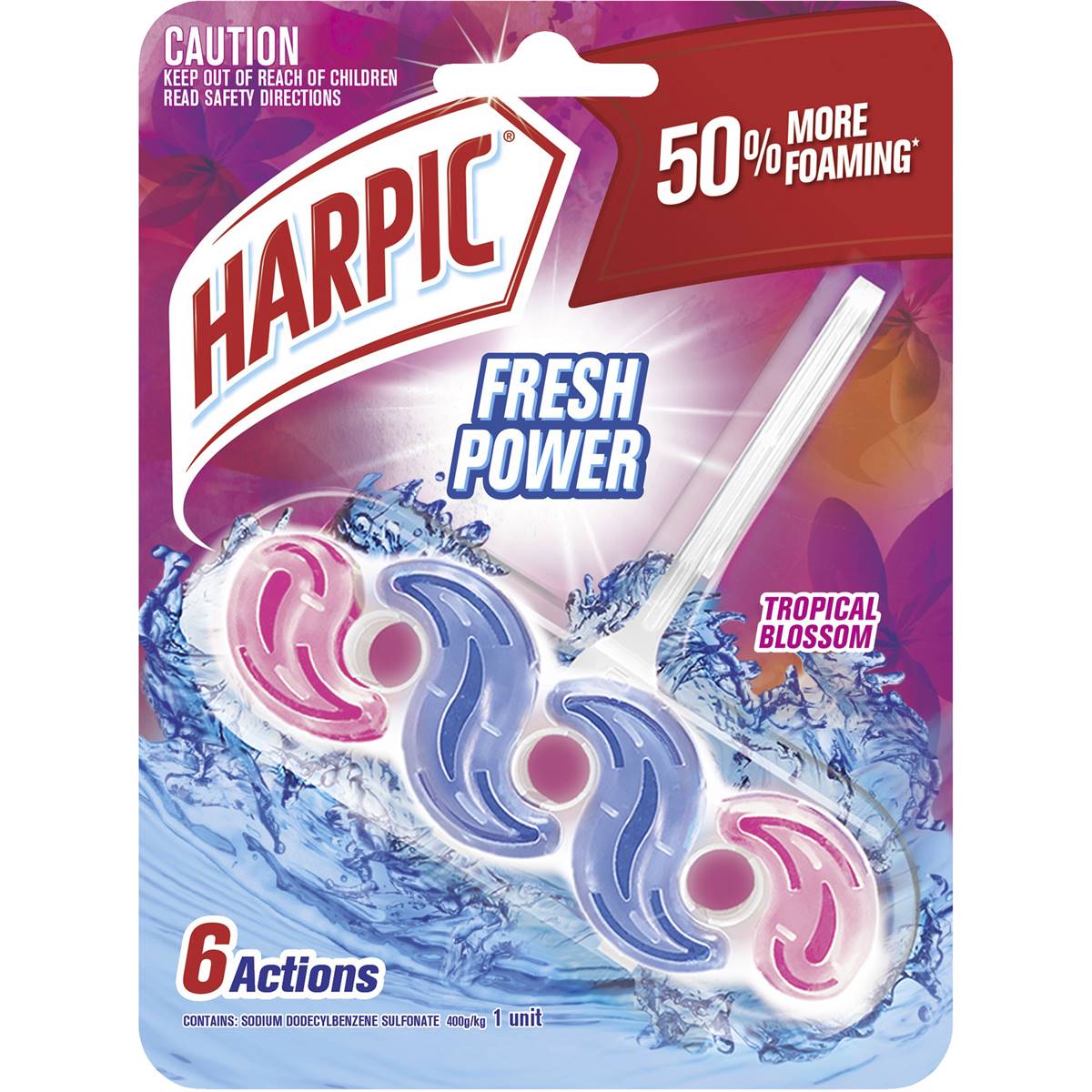 Harpic Fresh Power Tropical Blossom Toilet Block 1 Pack